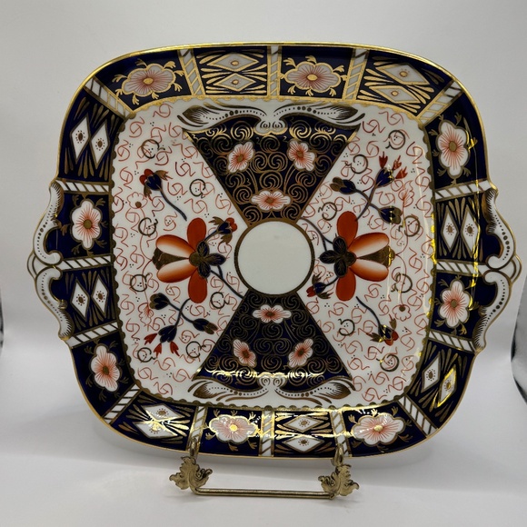 Royal Crown Derby Imari 2451 Square Cake Plate. Vintage Imari 10.5" Square Plate - Picture 1 of 12